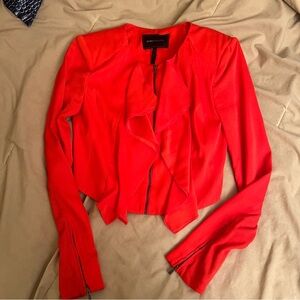 BCBG “PRESTON” cropped orange jacket
